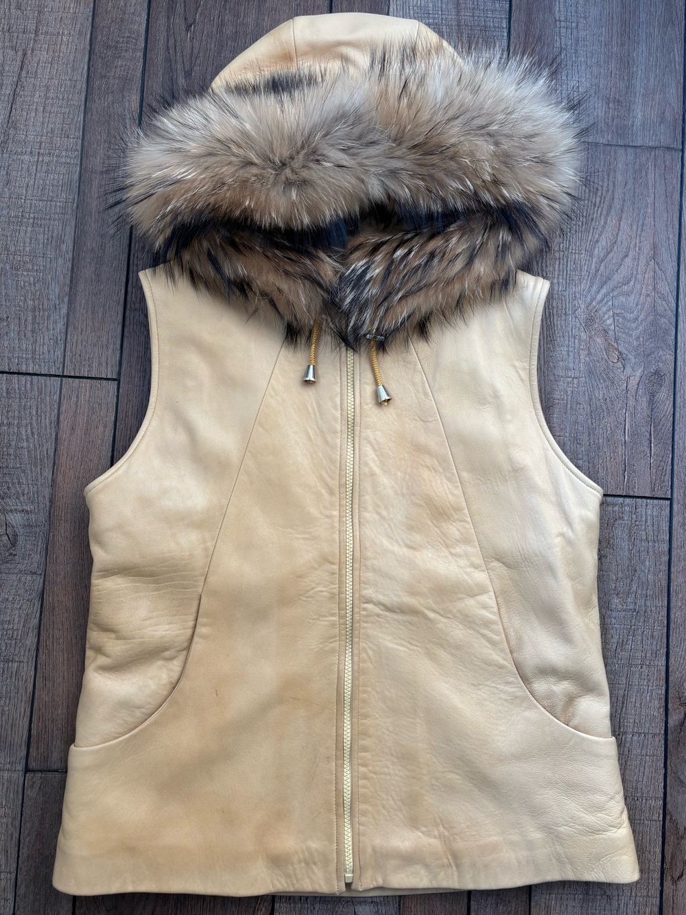 Vintage Overland Leather and Fur Vest